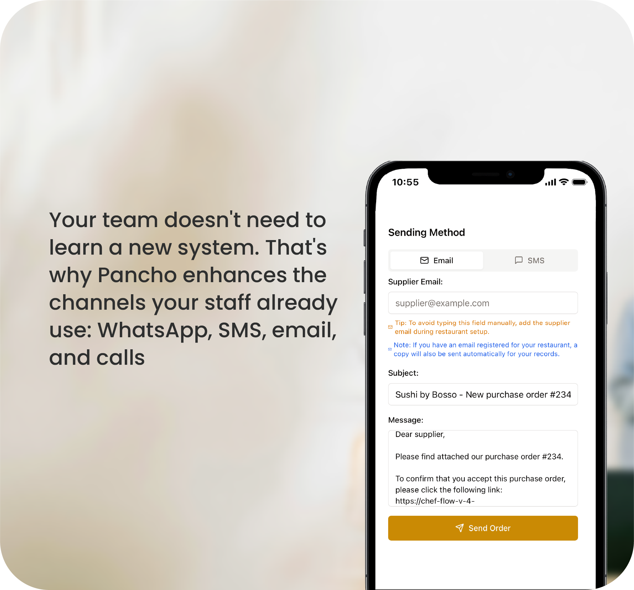 Your team doesn't need to learn a new system - Pancho enhances existing channels